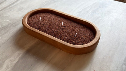 Cherry Bowl with Candle Pearls — Refillable Wooden Candle with Movable Wicks