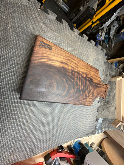 Black Walnut Cutting Board with Figured Grain | Handmade Charcuterie Board