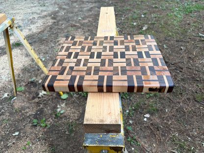 End Grain Cutting Board | Handmade Walnut & Maple | Premium Hardwood Butcher Block | Artisan Kitchen Board