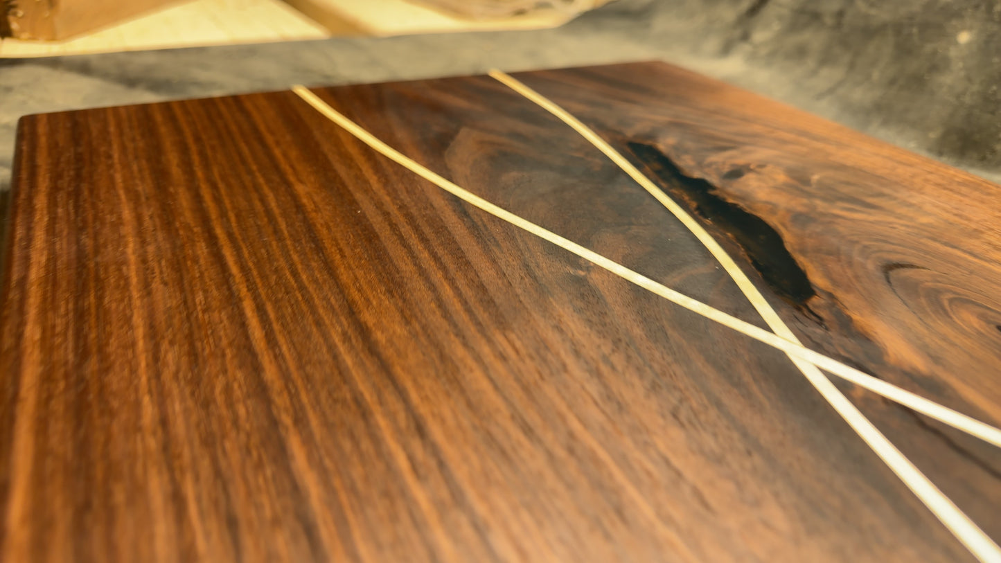 Walnut with Maple Strips Serving Board | Cutting Board