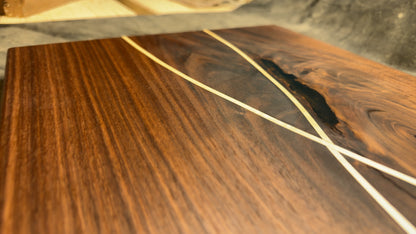 Walnut with Maple Strips Serving Board | Cutting Board
