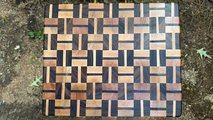 End Grain Cutting Board | Handmade Walnut & Maple | Premium Hardwood Butcher Block | Artisan Kitchen Board