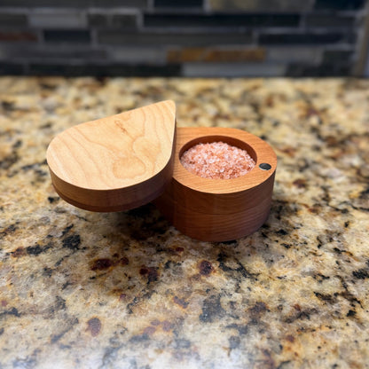 Handcrafted Cherry & White Oak Magnetic Salt Cellar