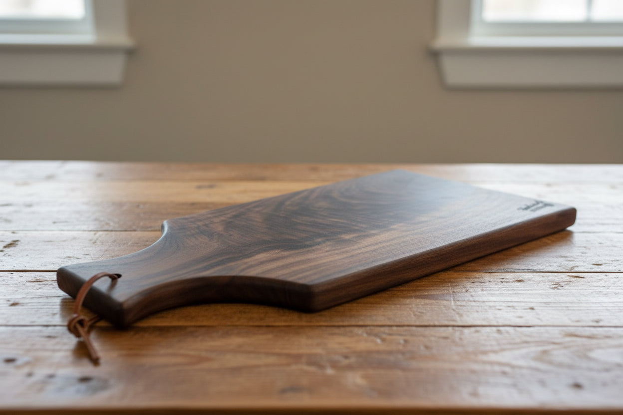 Black Walnut Cutting Board with Figured Grain | Handmade Charcuterie Board