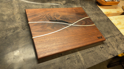 Walnut with Maple Strips Serving Board | Cutting Board