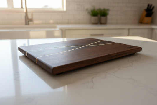 Walnut with Maple Strips Serving Board | Cutting Board