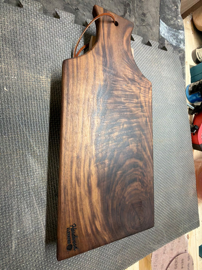 Black Walnut Cutting Board with Figured Grain | Handmade Charcuterie Board