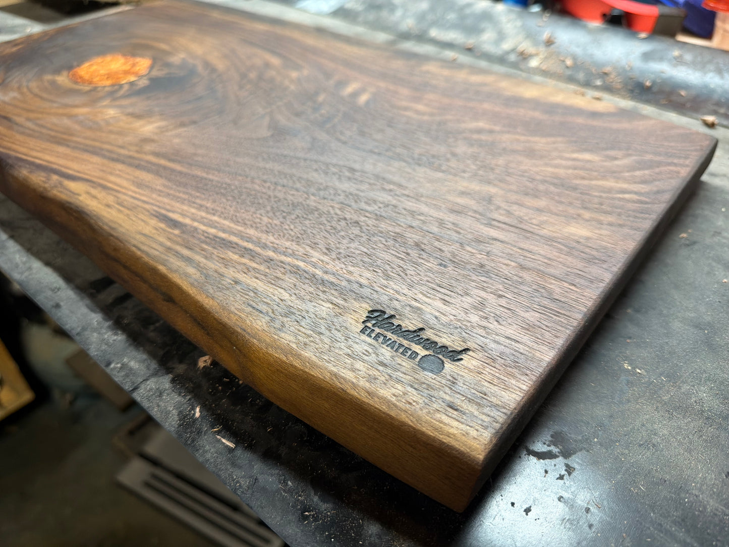Live Edge Cutting Board with Copper Epoxy
