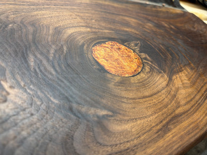 Live Edge Cutting Board with Copper Epoxy