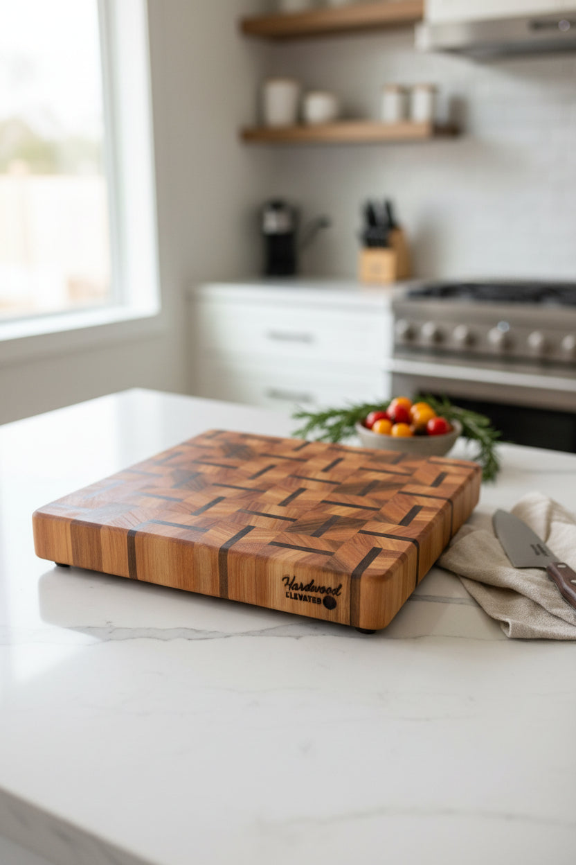 End Grain Cutting Board | Cherry & Walnut