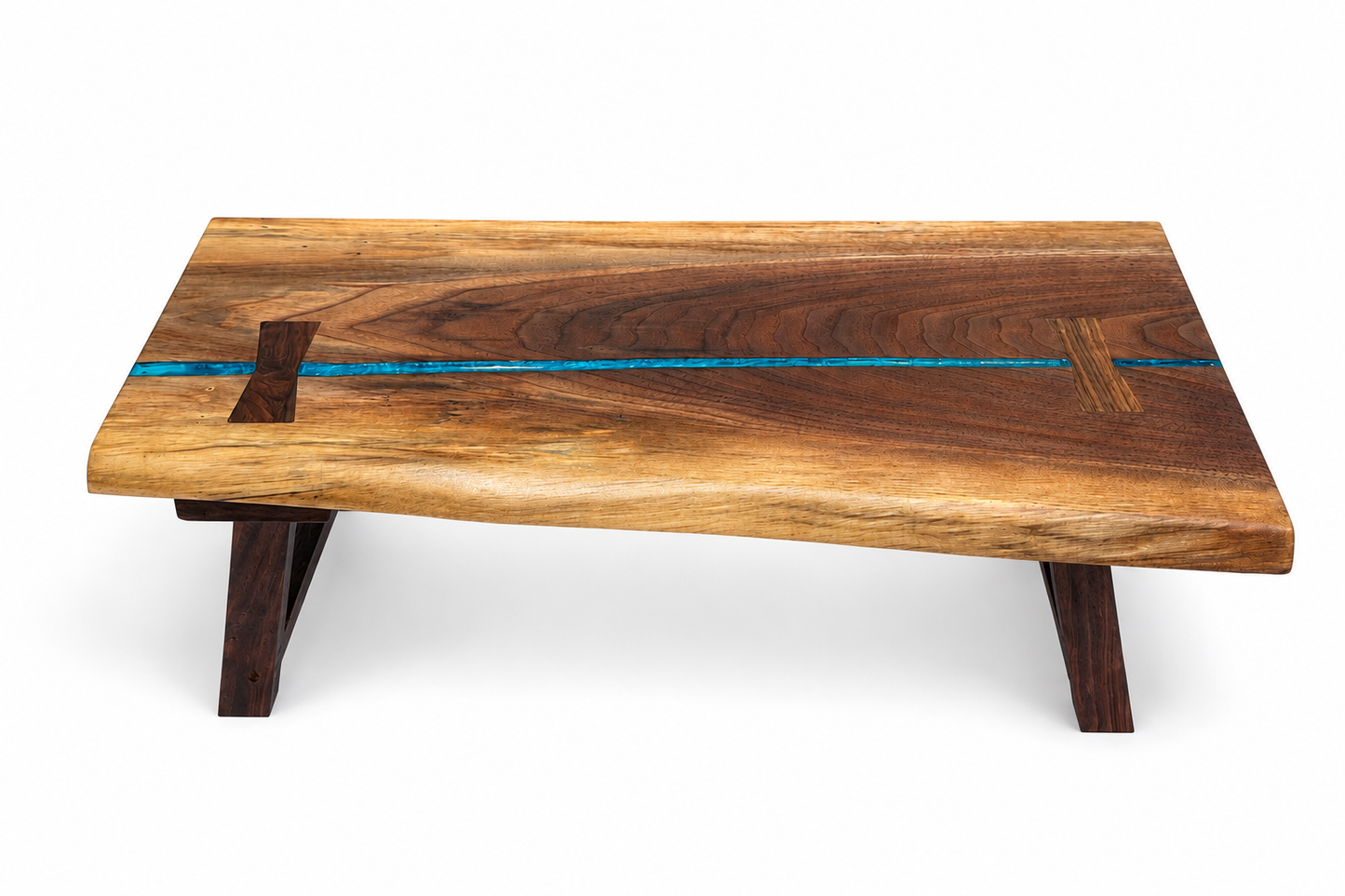 Live Edge Walnut Lap Desk with Folding Legs | Handmade Serving Tray